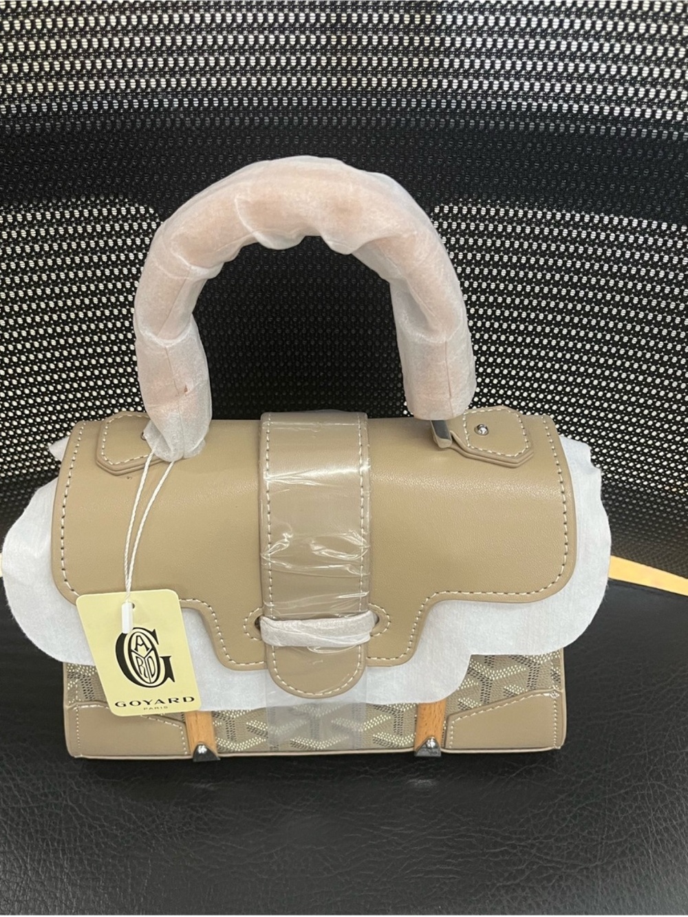 Cute fashion Beige Leather Top-Handle Satchel